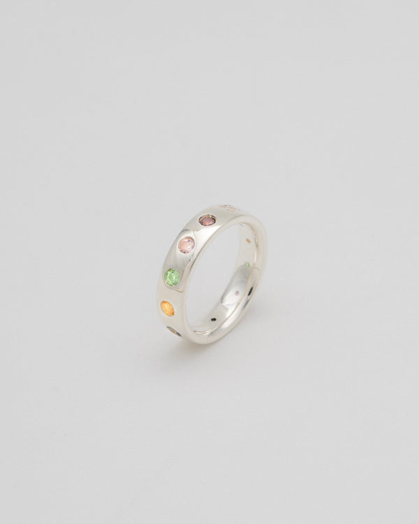 "Multi" round ring (SILVER/GREEN GARNET・GARNET・IOLITE・PINK TOURMALINE・CITRINE)