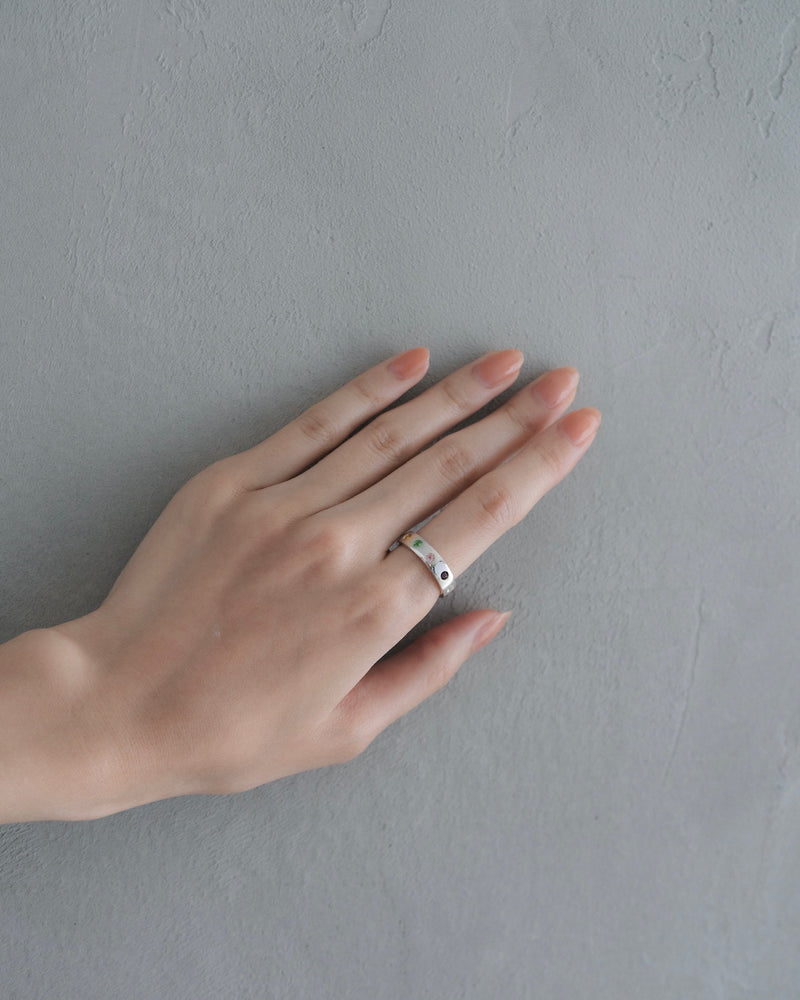 "Multi" round ring (SILVER/GREEN GARNET・GARNET・IOLITE・PINK TOURMALINE・CITRINE)