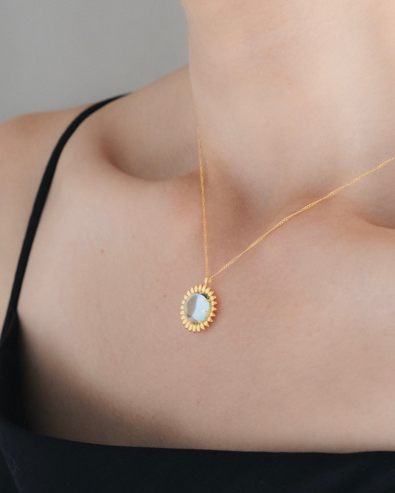 "Birth season" necklace (GOLD/SKY BLUE TOPAZ)