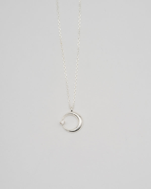 "Moon" diamond necklace(SILVER)