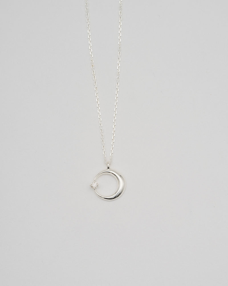 "Moon" diamond necklace(SILVER)