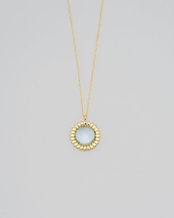 "Birth season" necklace (GOLD/SKY BLUE TOPAZ)