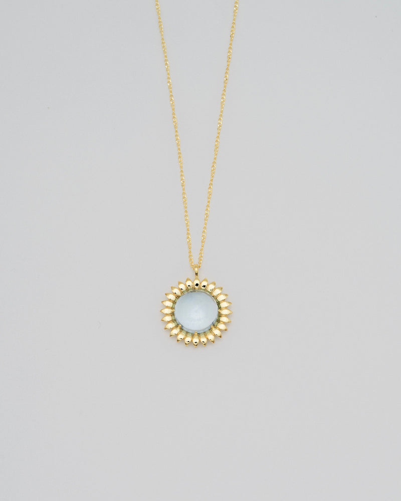 "Birth season" necklace (GOLD/SKY BLUE TOPAZ)