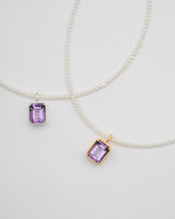 "Pearl" PINK AMETHYST charm necklace(GOLD/PINK AMETHYST)