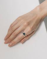 "Heart" duality ring(SILVER/LONDON BLUE TOPAZ)