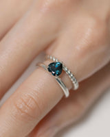 "Heart" duality ring(SILVER/LONDON BLUE TOPAZ)