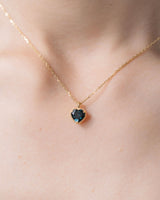 "Heart" necklace(GOLD/LONDON BLUE TOPAZ)