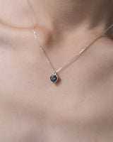 "Heart" necklace (SILVER/LONDON BLUE TOPAZ)