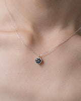 "Heart" necklace (SILVER/LONDON BLUE TOPAZ)