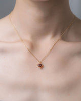 "Heart" necklace(GOLD/GARNET)