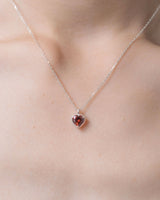 "Heart" necklace(SILVER/GARNET)