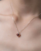 "Heart" necklace(SILVER/GARNET)