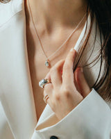"Bean" charm necklace (SILVER)