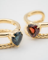"Heart" duality ring(GOLD/GARNET)