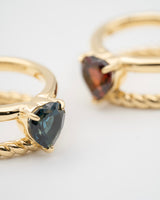 "Heart" duality ring(GOLD/LONDON BLUE TOPAZ)