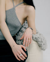 "Bean" charm necklace (SILVER)