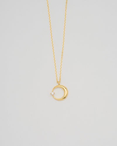 "Moon" diamond necklace(GOLD)