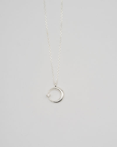 "Moon" diamond necklace(SILVER)