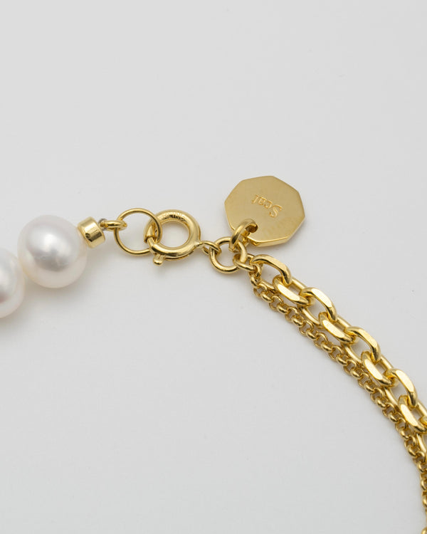 パールブレスレット/ゴールドブレスレット/2連ブレスレット/淡水パール/18K