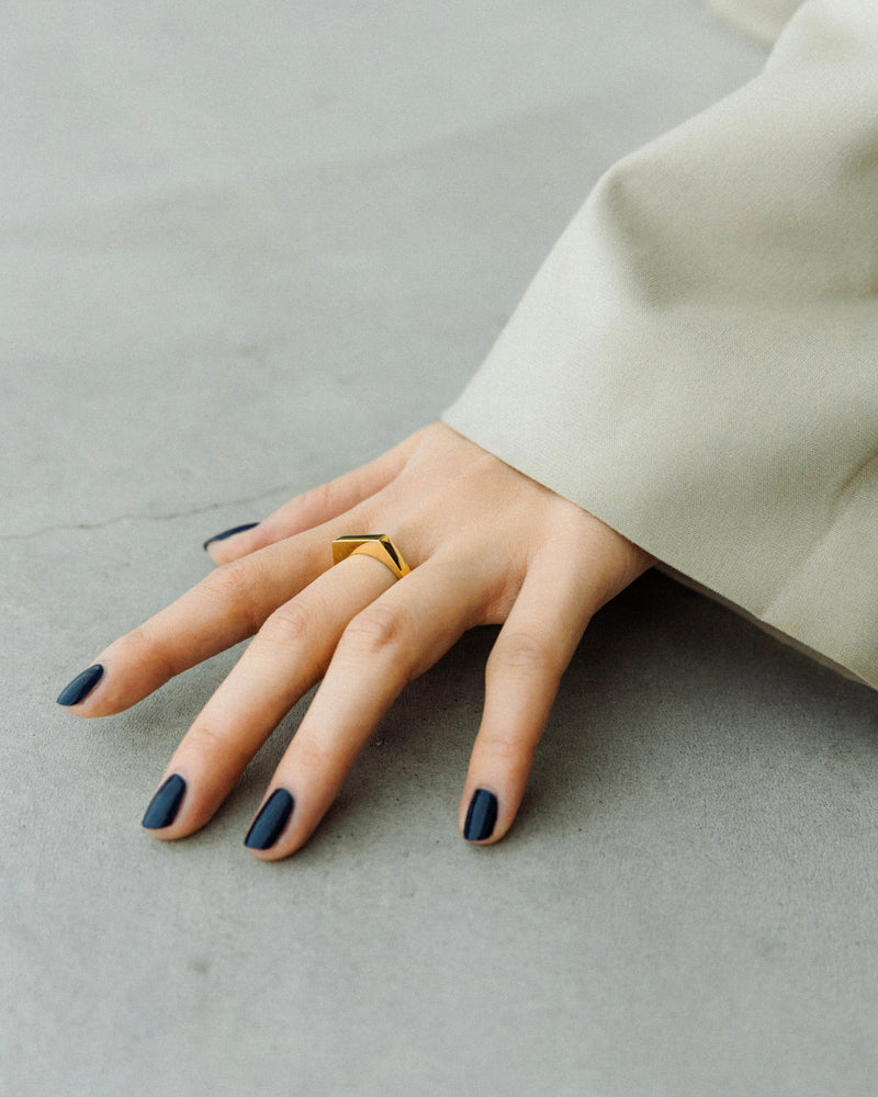 【旧ロゴ】"Proto" signet  thin ring(GOLD)