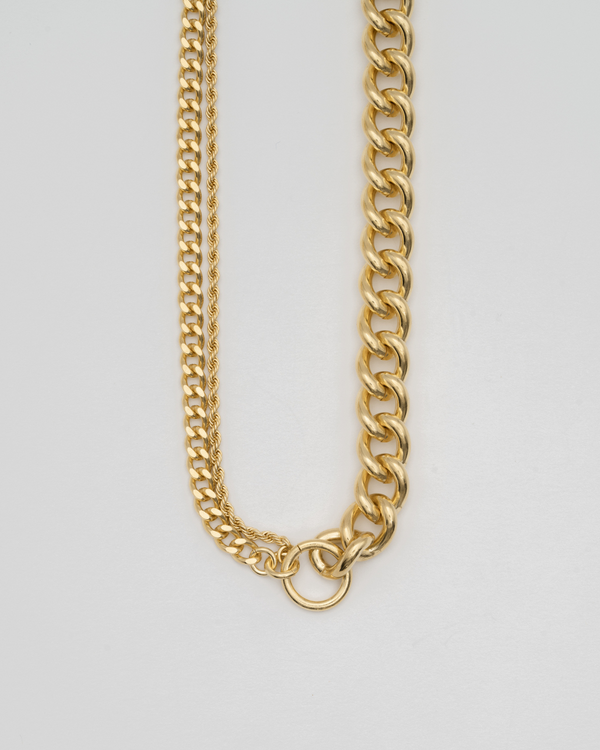 "Chain" dauality necklace(GOLD)