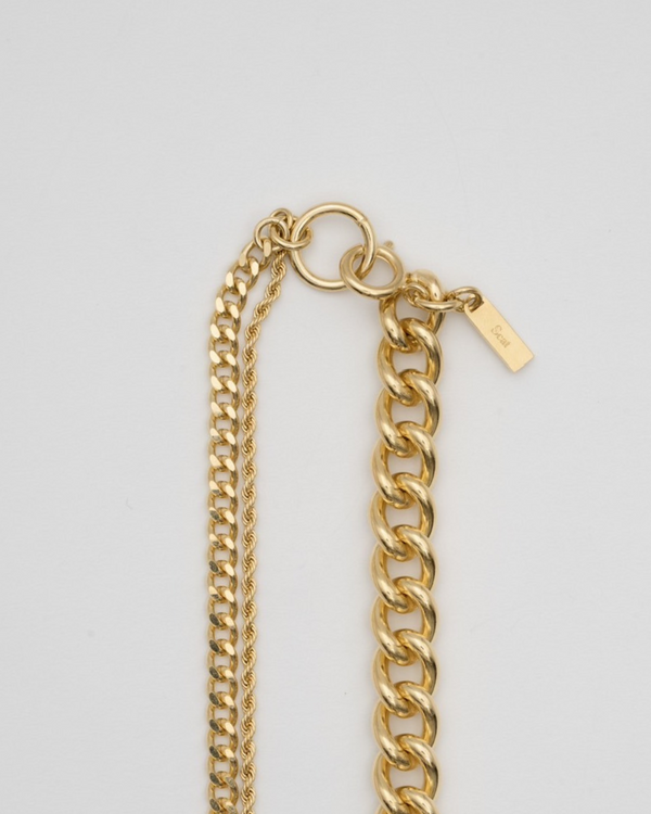 "Chain" dauality necklace(GOLD)